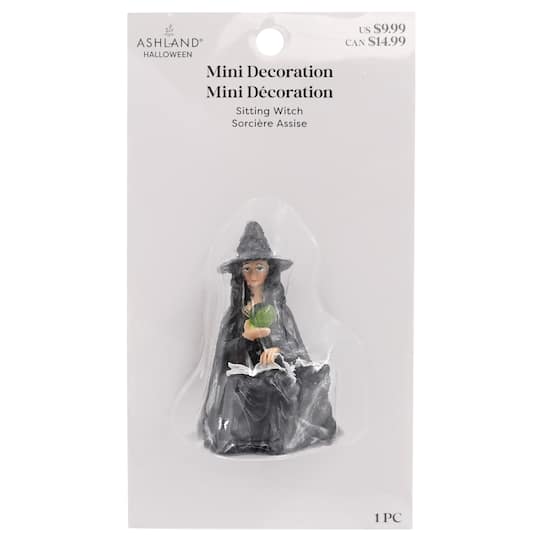 Mini Sitting Witch with Green Orb by Ashland®